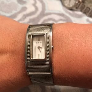DKNY silver mesh chain watch